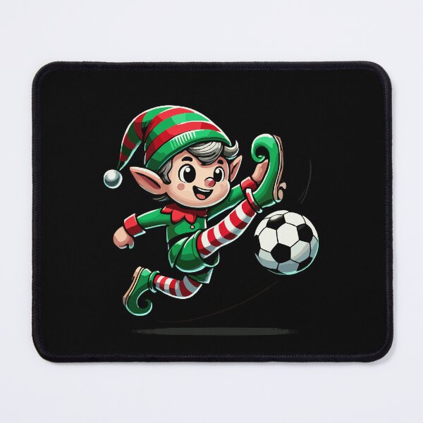Item preview, Festive Soccer Elf Kicking Holiday Fun designed and sold by LuminOrb.