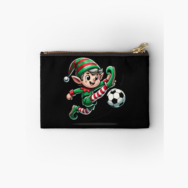 Item preview, Festive Soccer Elf Kicking Holiday Fun designed and sold by LuminOrb.