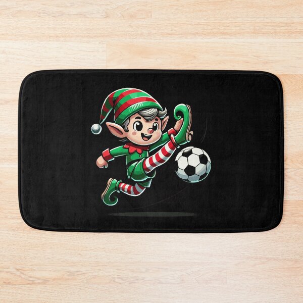 Item preview, Festive Soccer Elf Kicking Holiday Fun designed and sold by LuminOrb.