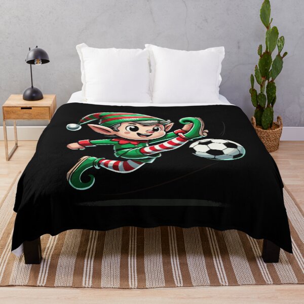 Item preview, Festive Soccer Elf Kicking Holiday Fun designed and sold by LuminOrb.