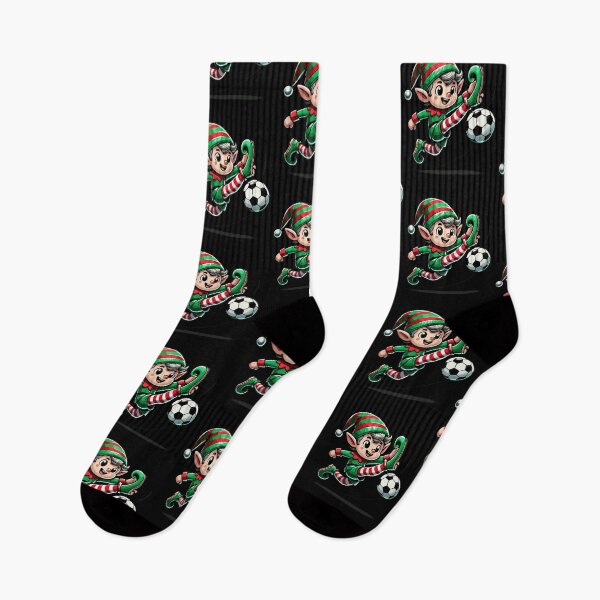 Item preview, Festive Soccer Elf Kicking Holiday Fun designed and sold by LuminOrb.