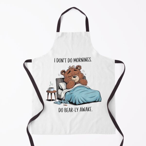Item preview, i don't do mornings, sleepy, awake, bear, funnyfits70, Humor, Funny, retro, vintages, funny quotes, animal humor, designed and sold by FunnyFits70.