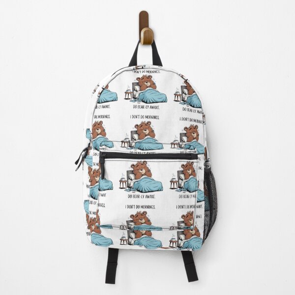 Item preview, i don't do mornings, sleepy, awake, bear, funnyfits70, Humor, Funny, retro, vintages, funny quotes, animal humor, designed and sold by FunnyFits70.