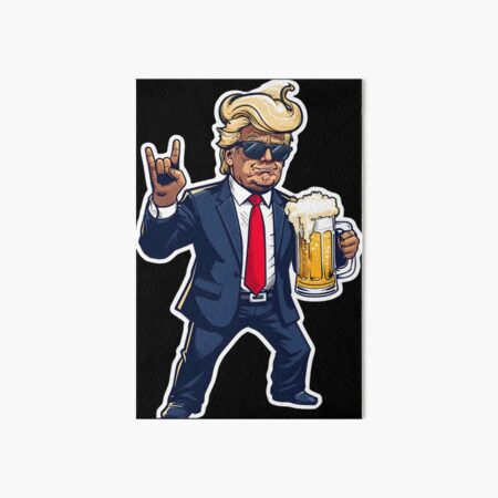 Artikel-Vorschau von Karikatur, Donald Trump, In, Dynamische, Pose, Mit, Bierkrug, designt und verkauft von jasperDesigns.