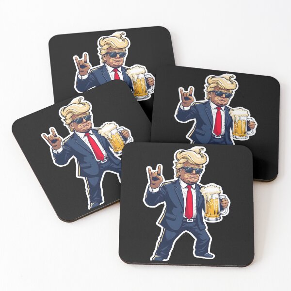 Item preview, Cartoon Donald Trump In Dynamic Pose With Beer Mug designed and sold by jasperDesigns.