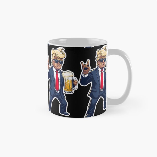 Item preview, Cartoon Donald Trump In Dynamic Pose With Beer Mug designed and sold by jasperDesigns.