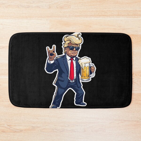 Item preview, Cartoon Donald Trump In Dynamic Pose With Beer Mug designed and sold by jasperDesigns.