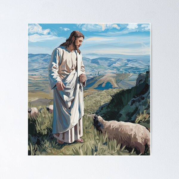 Item preview, JESUS AND SHEEP ". FINDING THE LOST SHEEP  designed and sold by Obinne.