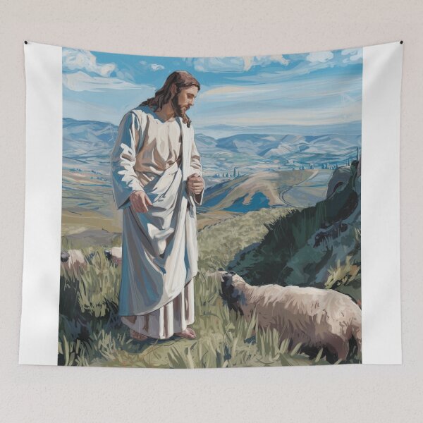 Item preview, JESUS AND SHEEP ". FINDING THE LOST SHEEP  designed and sold by Obinne.