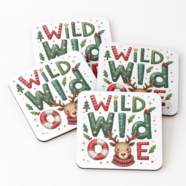 Item preview, Christmas design with a reindeer and the inscription wild one designed and sold by naatala.