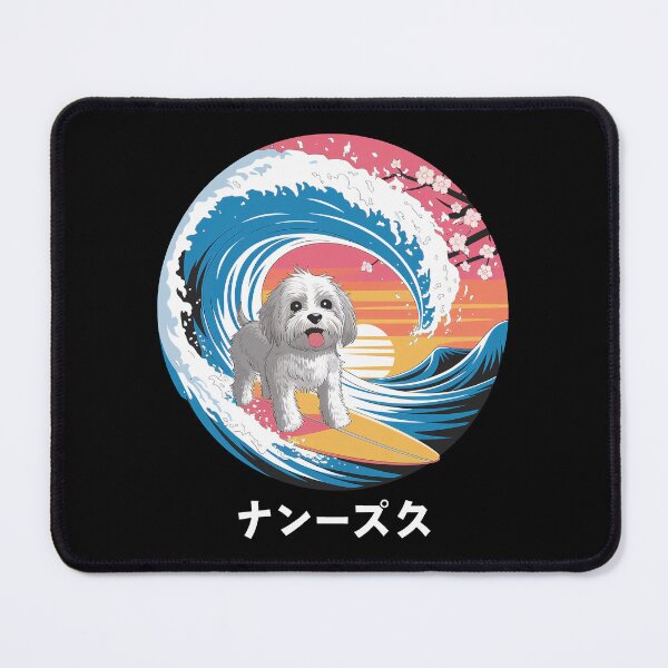 Item preview, Funny Cavapoo Dog Japanese Kanagawa Wave designed and sold by FurryHavenPH.