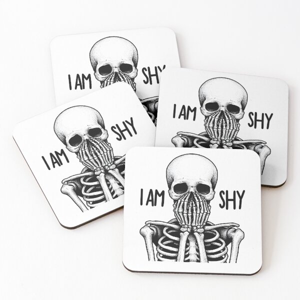 Item preview, Skull with covered mouth with the words I am shy designed and sold by naatala.
