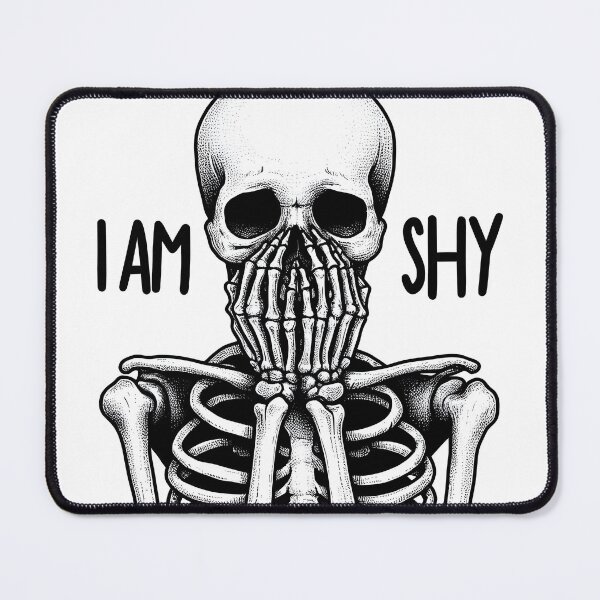 Item preview, Skull with covered mouth with the words I am shy designed and sold by naatala.