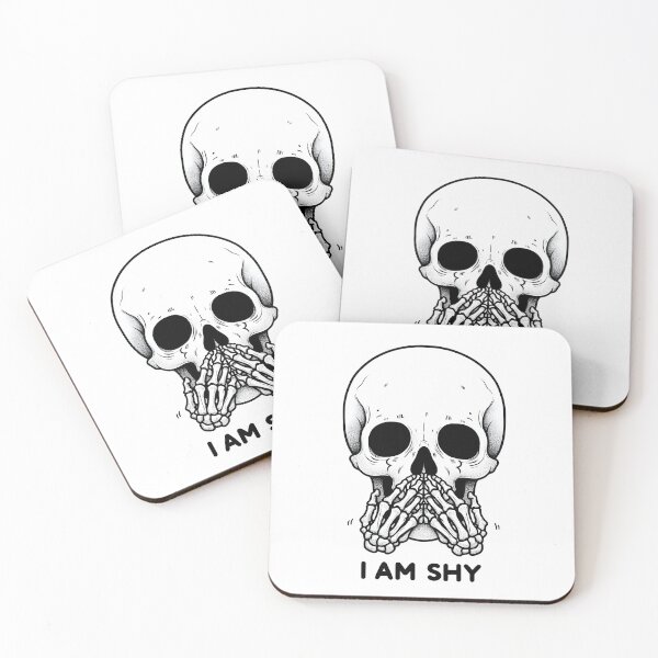 Item preview, Skull with covered mouth with the words I am shy designed and sold by naatala.