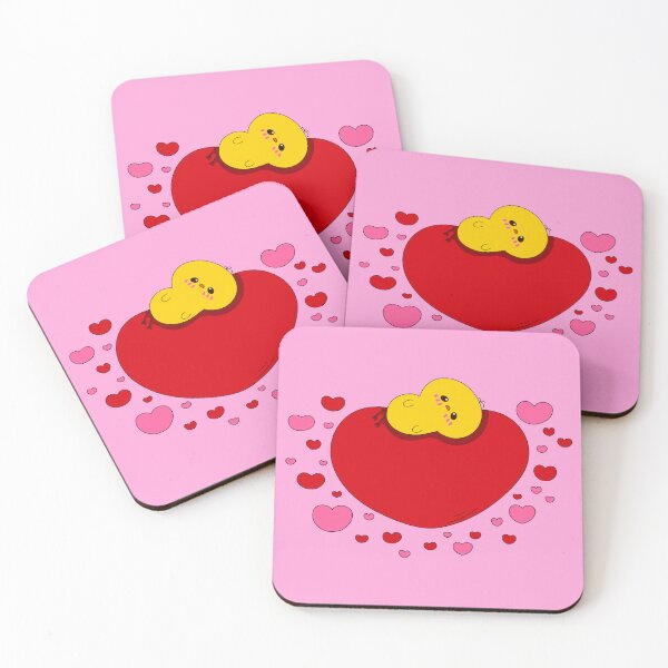 Item preview, Unmotivated chick relaxing on a heart designed and sold by Demeka-chan.