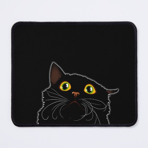 Item preview, Black cat with huge eyes - Funny illustration, scared, amazed, humorous design for cat lovers, gift ideas and creative products designed and sold by Nadja Leutloff.