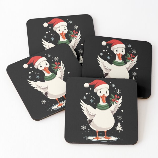 Item preview, Festive Duck with Santa Hat and Holly designed and sold by LuminOrb.