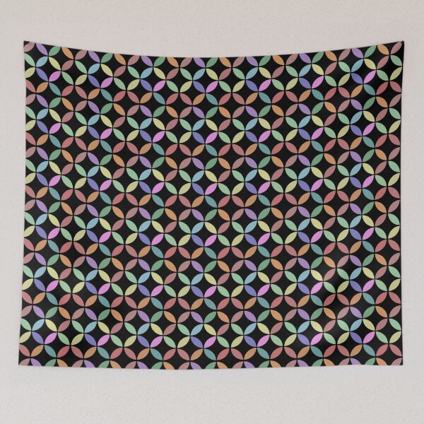Item preview, Interlocking Circles Abstract Shapes Colorful Pattern designed and sold by sasyall.