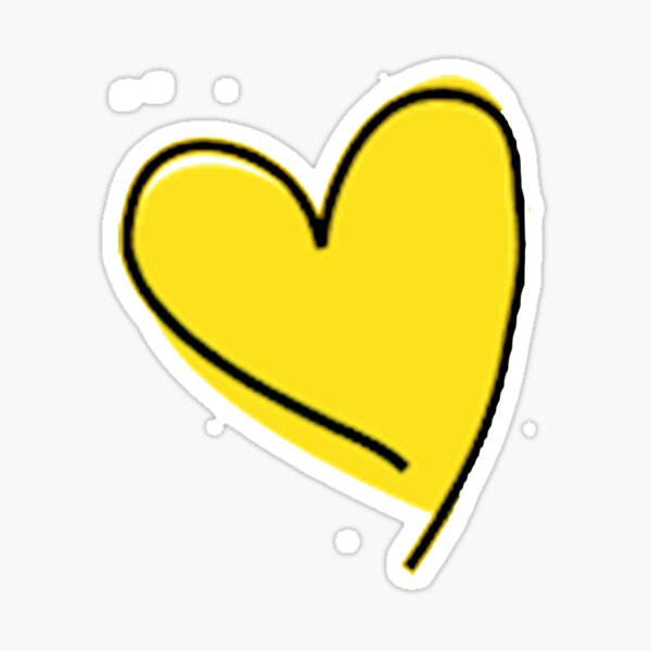 "yellow heart drawing" Sticker for Sale by julieiluj Redbubble