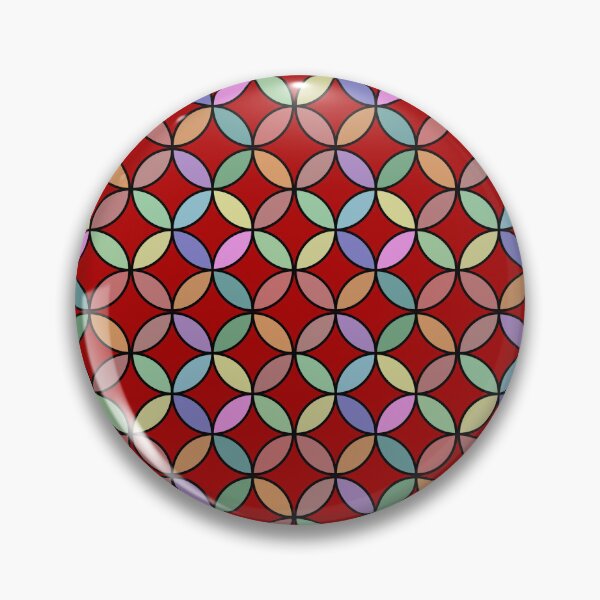 Item preview, Interlocking Circles Abstract Shapes Colorful Red Pattern designed and sold by sasyall.