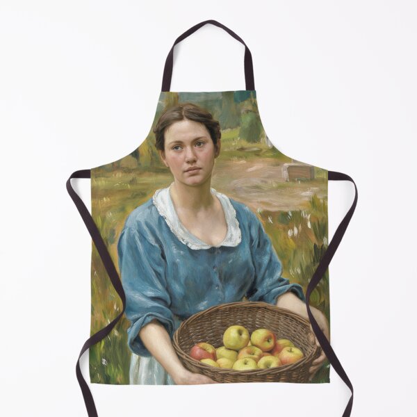 Item preview, Young woman with a basket full of apples designed and sold by clon-dot-net.