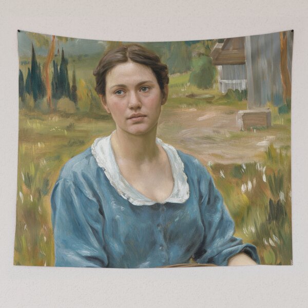 Item preview, Young woman with a basket full of apples designed and sold by clon-dot-net.