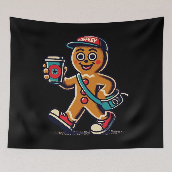 Item preview, Funny Gingerbread Snob With Coffee designed and sold by LuminOrb.