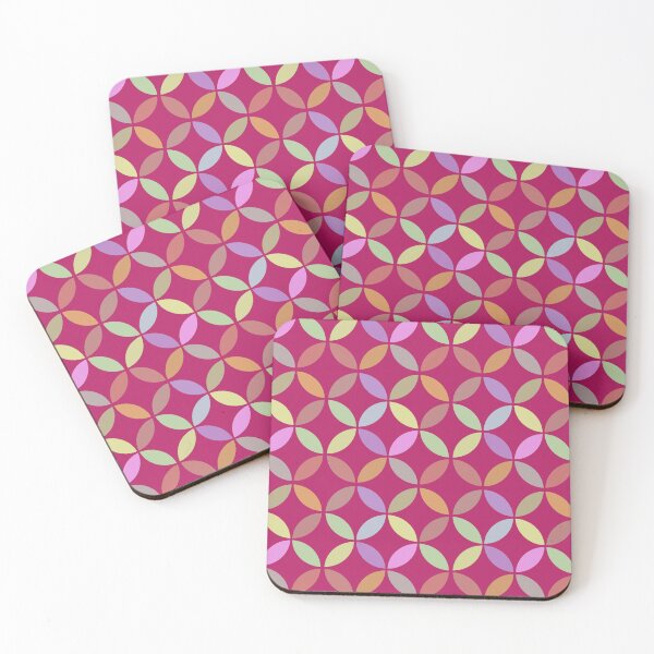 Item preview, Interlocking Circles Abstract Shapes Colorful Pink Pattern designed and sold by sasyall.