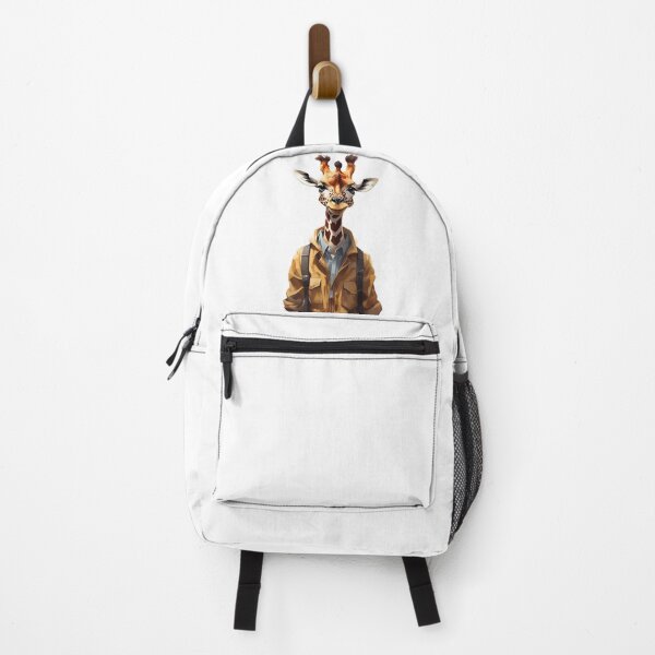 Item preview, Giraffe traveler in a yellow jacket with a backpack designed and sold by argenta75.