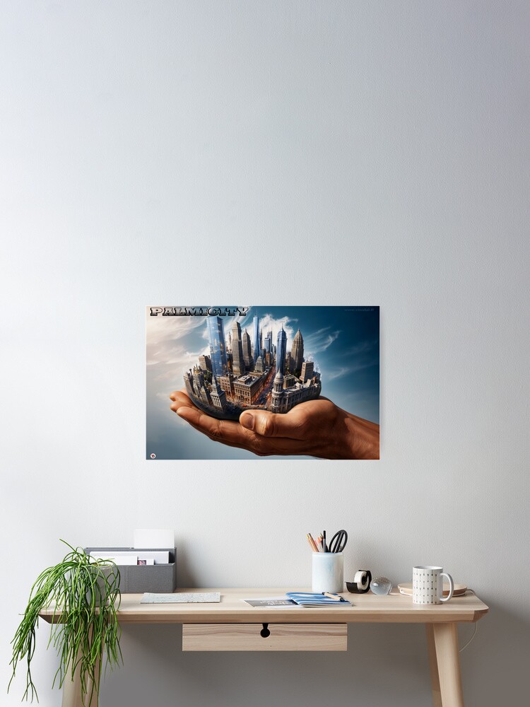 Aperçu 2 sur 3. Poster avec l'œuvre PalmiCity créée et vendue par Vinidal.