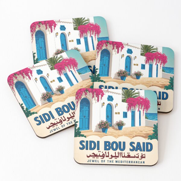 Item preview, Sidi Bou Said Poster – Vintage North Africa Art Print designed and sold by Ceemko's Vintage Corner.