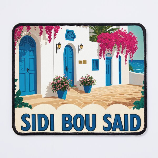 Item preview, Sidi Bou Said Poster – Vintage North Africa Art Print designed and sold by Ceemko's Vintage Corner.