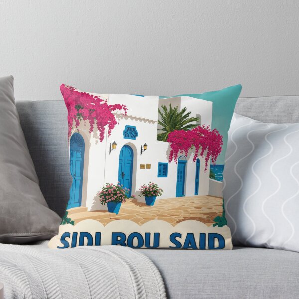 Item preview, Sidi Bou Said Poster – Vintage North Africa Art Print designed and sold by Ceemko's Vintage Corner.