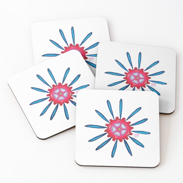 Item preview, Flower Doodle Gears Pink and Blue Geartopia Gear Art by MeganAroon designed and sold by MeganAroon.