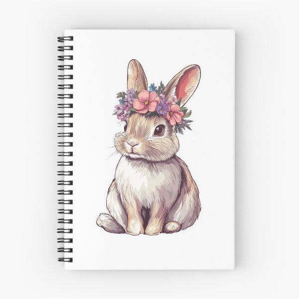 Item preview, Adorable Bunny with Floral Crown Illustration designed and sold by Enea Kelo.