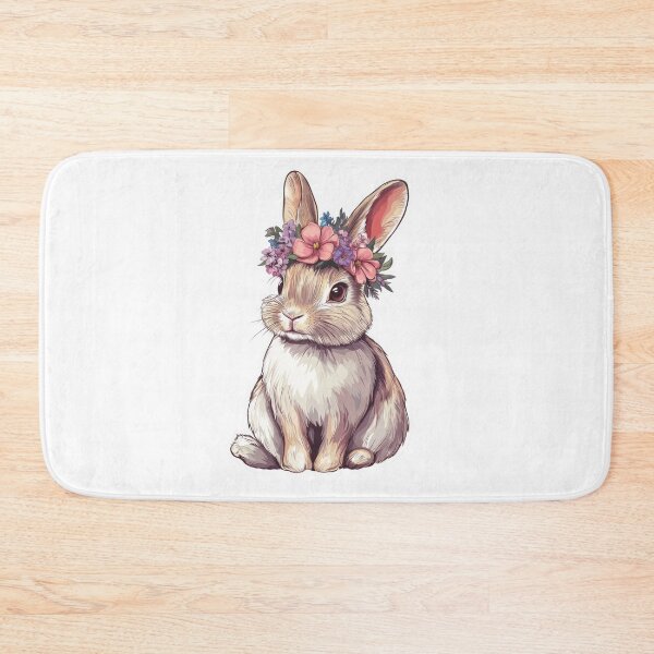 Item preview, Adorable Bunny with Floral Crown Illustration designed and sold by Enea Kelo.