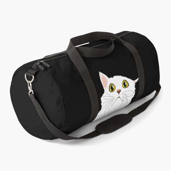Item preview, White cat with huge eyes - Funny illustration, amazed, frightened, humorous design for cat lovers, gift ideas and creative products designed and sold by Nadja Leutloff.