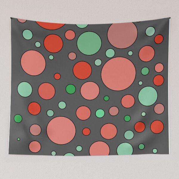 Item preview, Circular dance of colors - dark grey, red, salmon, azure. designed and sold by My-fake-places.