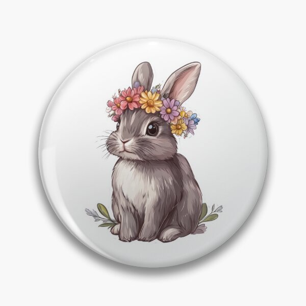 Item preview, Adorable Bunny with Floral Crown Illustration designed and sold by Enea Kelo.