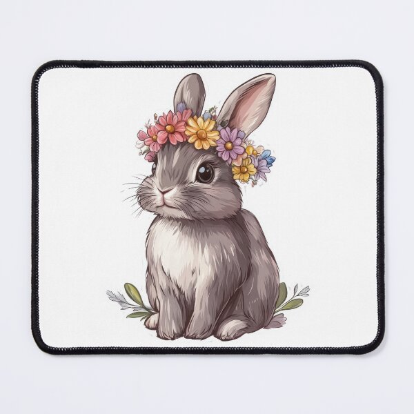 Item preview, Adorable Bunny with Floral Crown Illustration designed and sold by Enea Kelo.
