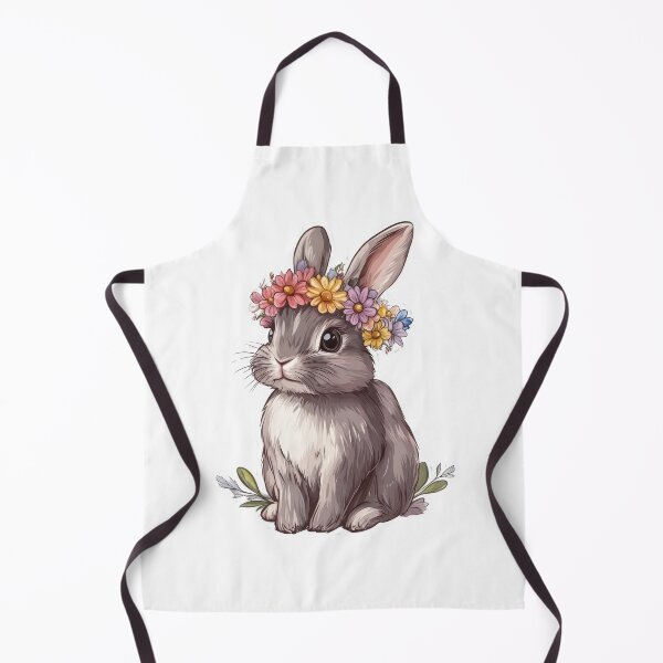 Item preview, Adorable Bunny with Floral Crown Illustration designed and sold by Enea Kelo.