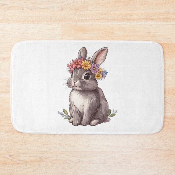 Item preview, Adorable Bunny with Floral Crown Illustration designed and sold by Enea Kelo.