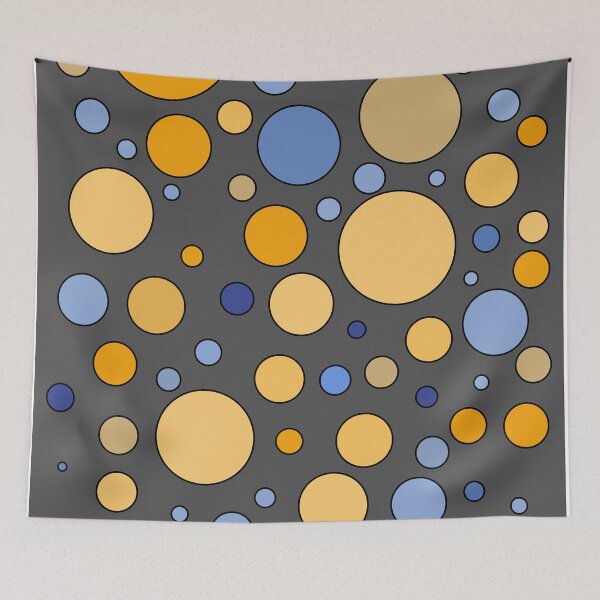 Item preview, Circular dance of colors - dark grey,yellow, blue. designed and sold by My-fake-places.