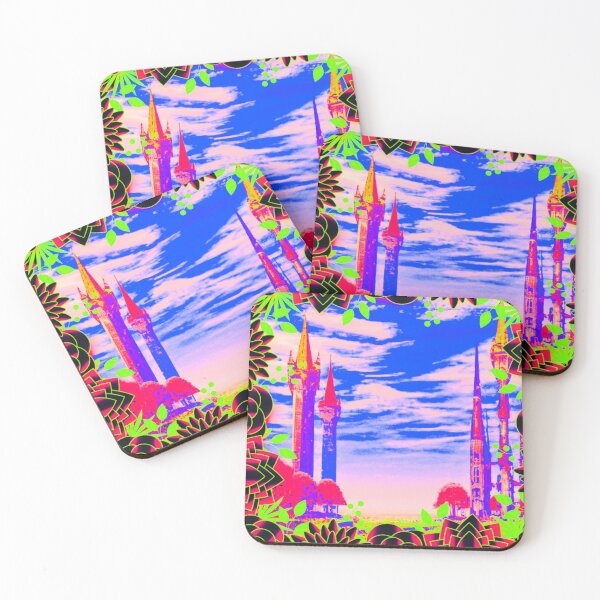 Item preview, castles in day time with deep blue sky and white clouds designed and sold by MerryCrown.