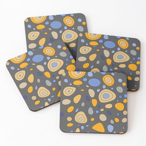 Item preview, Colorful dance of stones- dark grey, yellow, blue. designed and sold by My-fake-places.