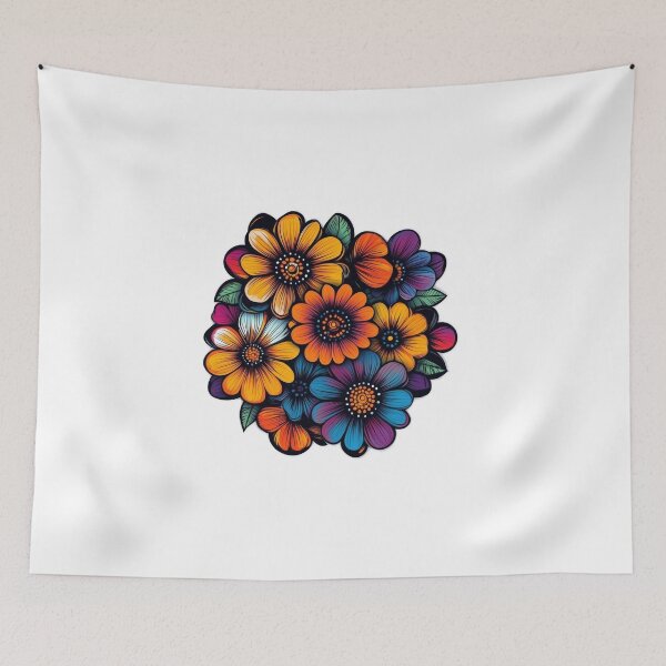 Item preview, Vibrant Bouquet of Stylized Flowers designed and sold by Enea Kelo.