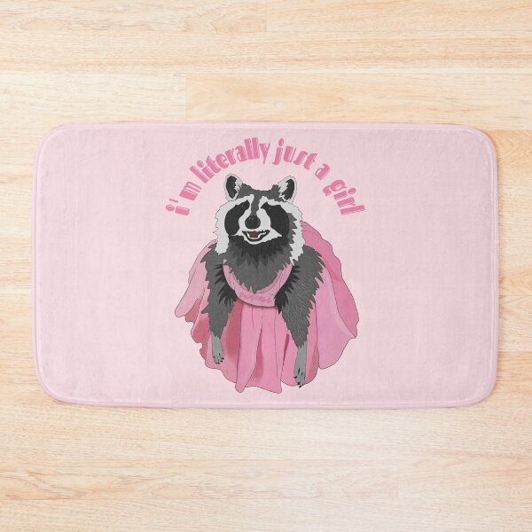Item preview, I'm Literally Just A Girl, Pink Princess Raccoon Meme designed and sold by velvetearth.