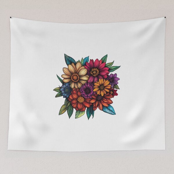 Item preview, Vibrant Bouquet of Stylized Flowers designed and sold by Enea Kelo.