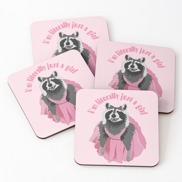 Item preview, I'm Literally Just A Girl, Pink Princess Raccoon Meme designed and sold by velvetearth.