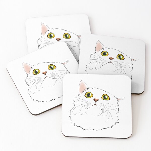 Item preview, Cute Cat with Huge Eyes - Funny Illustration, Amazed, Scared, Humorous Design for Cat Lovers, Gift Ideas and Creative Products designed and sold by Nadja Leutloff.